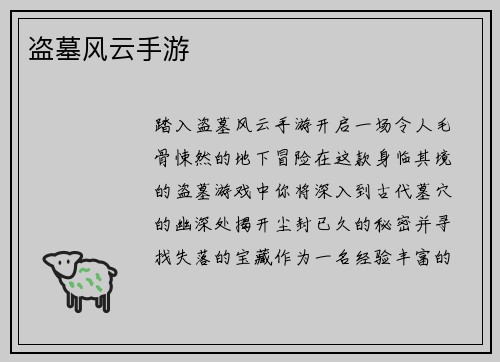 盗墓风云手游